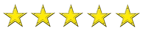 Positive Kundenbewertung mit 5 Sternen, maximale Punktzahl